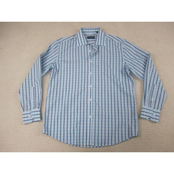 Charleston‎ Threads Shirt Mens Large Blue Plaid Casual Long Sleeve Button Up - Picture 1 of 7